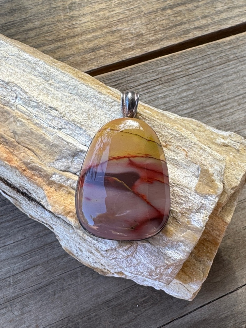Sterling Silver Pendant with Mookaite Jasper